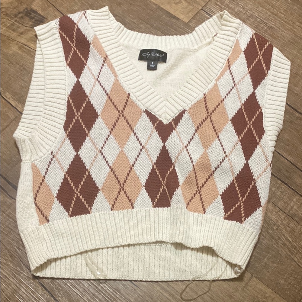 Argyle Knit Sweater Vest